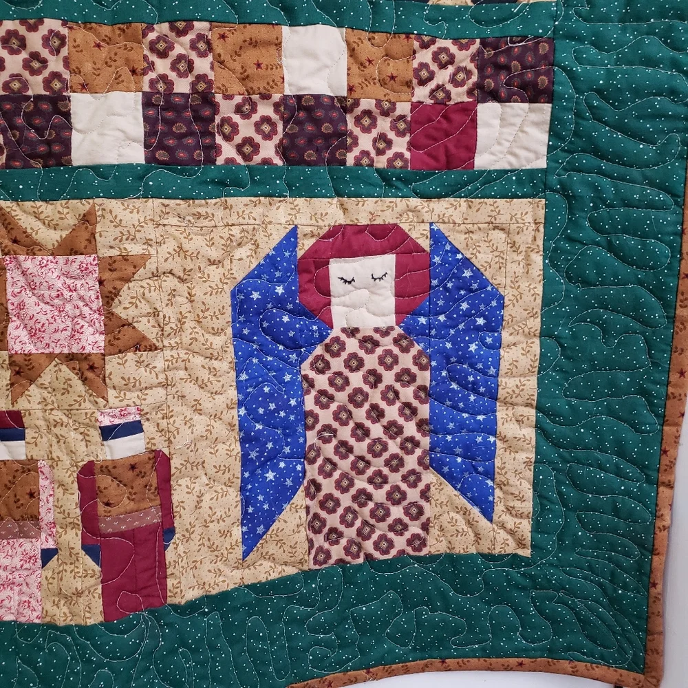 Country Christmas Throw/wallhanging handmade by me. Unique OOAK